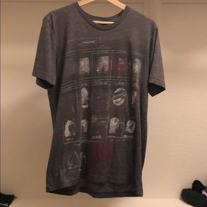 Gray men’s shirt with graphic design